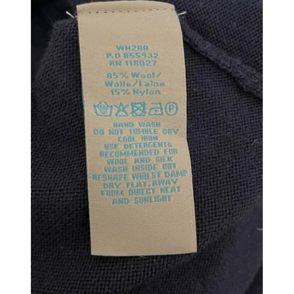 Boden Venice Sweater Dress Navy Wool Blend Embroidered‎ Ribbon Size U.S.  8R - Picture 8 of 8